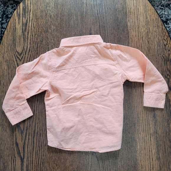 Crazy 8 Bright Orange Long Sleeve Button Down Shirt Size Boy's 18-24 Months - Picture 2 of 3